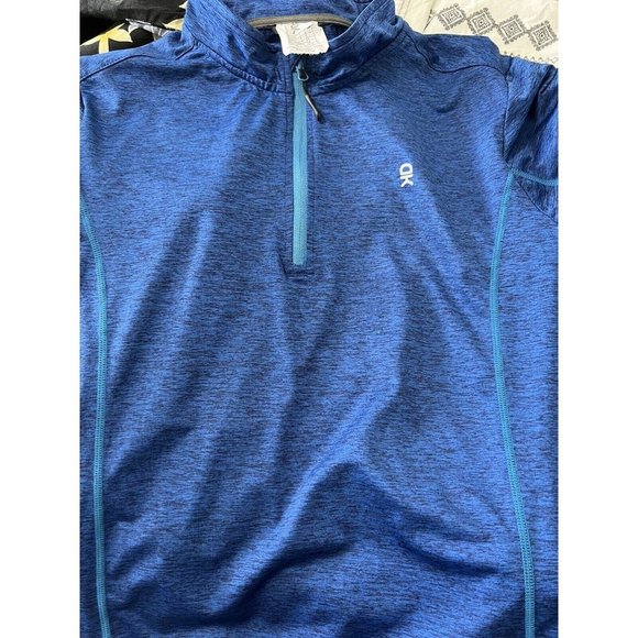 LITTLE DONKEY MARBLED Blue PULLOVER 1/4 ZIP LIGHTWEIGHT SHIRT  SIZE Medium Men - Picture 9 of 9